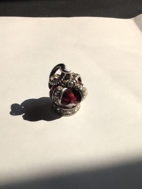 Brighton Silver Crown Pendant with Deep Red